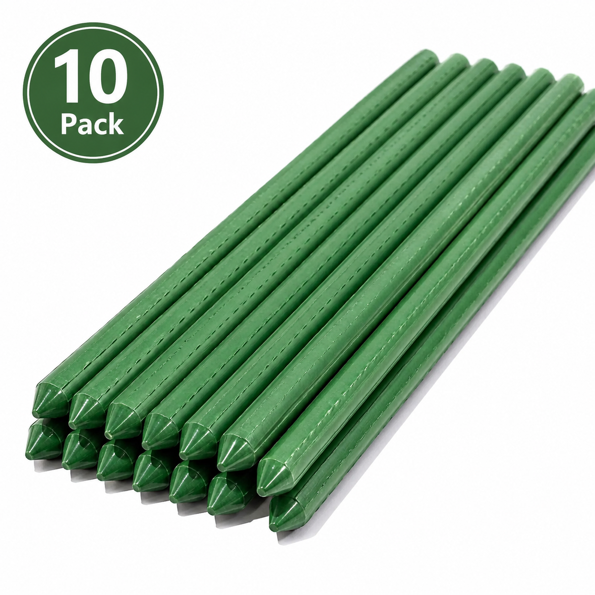 PVC-Coated Steel Garden Stakes 90cm – 10 Pack